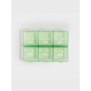 Portable and Durable 2-Pack Braille <b>Pill</b> <b>Boxes</b> 6-Segment <b>Pill</b> <b>Dispenser</b> and Container - Product Image 1