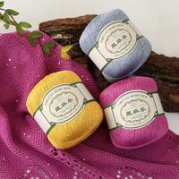50g 350m Benang Katun-Linen Rajut Lembut Berwarna Ramah Lingkungan Berkilau untuk Syal Lengan Pendek Musim Panas, Bordir & Rajutan