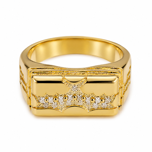 Anello con Design Quadrato Effetto Craquelé, Stile Creativo per Uomo e Donna - Product Image 1