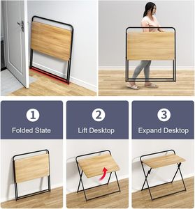 Escritorio plegable portátil para ordenador portátil, <span class=keywords><strong>mesa</strong></span> de <span class=keywords><strong>estudio</strong></span> de lectura para espacio pequeño, dormitorio, sala de estar, escritorio - Product Image 2