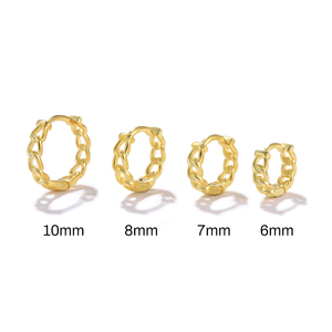 ROXI Juego de 4 Pendientes de Aro de Cobre de 6/7/8/10 mm con Diseño Simple Entrelazado - Product Image 1
