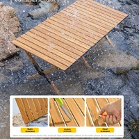 Table pliante à cadre en X, table à roulettes, ensemble Kermit, sac de rangement portable, table de pique-nique, équipement de camping léger, mobilier d'extérieur