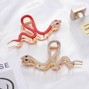 Trendy Serpent Hair Jaw Clip Crystal Inlaid Snake Pattern <b>Large</b> Hair Grab Gothic Stylish Hair <b>Ornament</b> For Ladies - Product Image 1