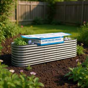 Bac à légumes surélevé en acier galvanisé gris 126 x 31,9 x 31,9 pouces pour jardinage extérieur - Product Image 2