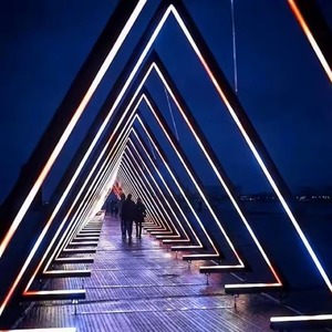 Lumières décoratives d'extérieur, tunnel lumineux LED 3D de Noël, éclairage de Noël de qualité commerciale, spectacle lumineux de Noël extérieur, paysage hivernal - Product Image 4