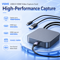 Tarjeta de Captura USB3.0 HDMI 1080P60 4K30 con Salida en Bucle, Conexión Dual USB-A y Tipo-C, Salida de Audio Estéreo de 3.5mm, Sin Controladores, para Transmisión en Vivo