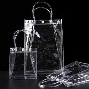 Chất lượng cao tùy chỉnh logo PVC Túi mua sắm trong suốt rõ ràng nhựa Tote với xử lý - Product Image 2