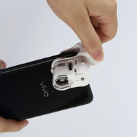 NO.9100-100x Mini Handle Magnifier With Illuminated Lights Led&UV Light Portable Pocket Microscope With Phone Clip