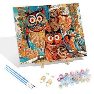 Pintura abstracta de animales de la familia de búhos sin marco, pintura Digital Diy por números, cuadro de arte de pared moderno <span class=keywords><strong>para</strong></span> arte de pared del hogar - Product Image 1