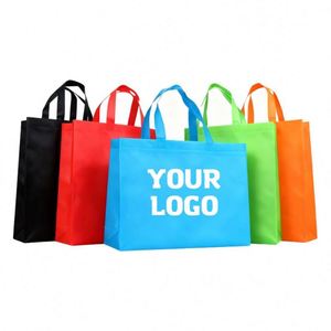Bolsas Reutilizables con Logotipo Impreso para Supermercado, Bolsa de Compras Ecológica de Tela No Tejida, Regalos Promocionales Personalizados - Product Image 1