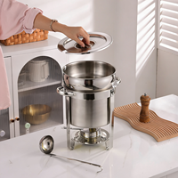 Chauffe-soupe professionnel Orix en acier inoxydable 201, 7L/11L, à alcool, argenté, pour buffet, maintien au chaud 50-70°C, service de soupes et bouillies