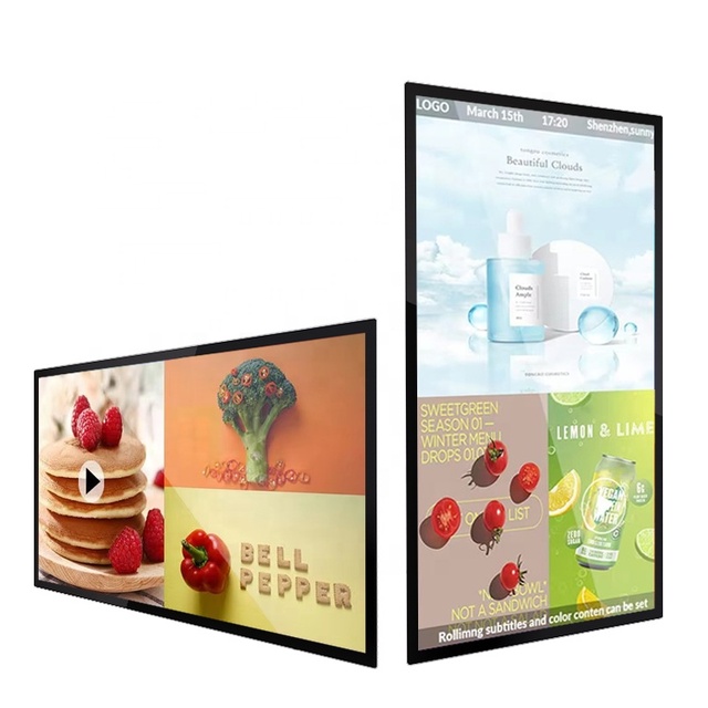 32 Inch Full HD Digital Advertising Screen App Control USB Photo/Videos Sharing Animation Support Elevator Cloud CMS