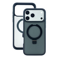 Étui de téléphone magnétique polyvalent en TPU et PC résistant aux chocs 360° °   Support rotatif en métal avec charge sans fil pour iPhone 15 Pro Max