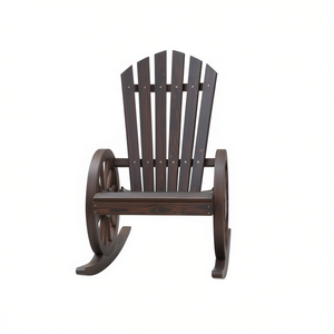 Fauteuil à bascule Adirondack en bois de sapin massif, brun, meubles de jardin d'extérieur - Product Image 1