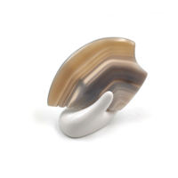 Outil facial Gua Sha en agate grise pour hommes et femmes, grattoir en pierre naturelle pour le soin anti-âge de la peau, lifting du visage