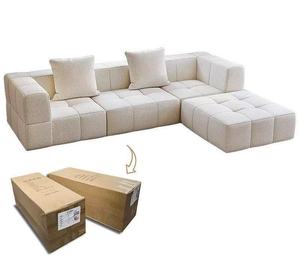 Sofá Modular Moderno en Forma de L de Tres Plazas para Sala de Estar, Muebles de Lujo con Tapicería de Tela y Esponja - Product Image 1