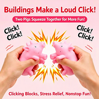 Jouet anti-stress en TPR en forme de cochon mignon, fait main, avec blocs de construction à l'intérieur, sonore (ASMR), pour le soulagement du stress, jouet promotionnel, cadeau farfelu