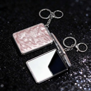 Stainless Steel Wave Pattern Reflective <strong>Mirror</strong> Keychain Personalized Art <strong>Deco</strong> Design for Women's Fashion Mobile Phone Bag - Product Image 5