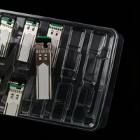 Boîte à clapet antichoc antistatique transparente en PET pour stockage et expédition en vrac de transceivers optiques SFP, conception personnalisée OEM ODM