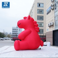 Cheval Gonflable Géant Personnalisé Rouge pour la Promotion d'Événements Commerciaux