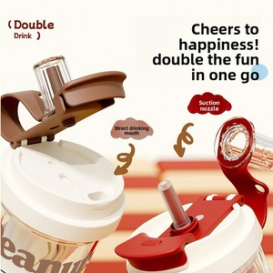 Gourde à paille pour enfants <span class=keywords><strong>Snoopy</strong></span> en Tritan – Résistante aux hautes températures, type paille, idéale pour les étudiants, grande capacité, design cartoon - Product Image 1