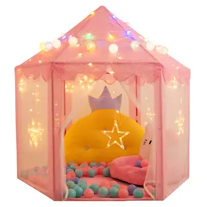 casle tente Suppliers-Tente hexagonale de princesse pour enfants, jouets de bonne qualité, pliables, château epoxy, rideau d'intérieur, jouets pour dormir, jeu, pour filles, nouvelle collection