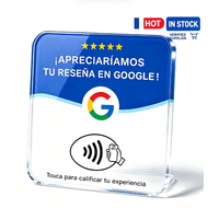 Cartes de commentaires Google NFC DERATEK pour restaurants et cafés - Plaques acryliques miniatures étanches - Étiquettes NFC en acrylique