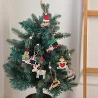 12 Stück hölzerne Weihnachts baums chmuck hängende Anhänger Home Party Weihnachten kleine Verzierung Weihnachten Bastel bedarf umwelt freundlich