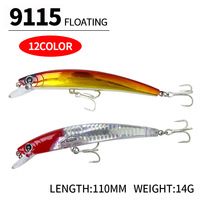 Leurre flottant laser pour eau douce de 110 mm et 14 g pour la pêche au petit bar mandarin