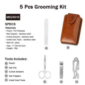 Le kit <span class=keywords><strong>cadeau</strong></span> de toilettage de manucure de poche pliante portable comprend un coupe-ongles lime à ongles en verre ciseaux à cuticules outils de <span class=keywords><strong>carte</strong></span> de crédit - Product Image 4