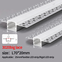 Profilé LED en alliage d'aluminium de haute qualité certifié CE, bande lumineuse à encastrer dans le plâtre, lumière linéaire, profilé en aluminium