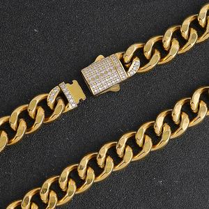 Cadena Cubana de Acero Inoxidable con Micro Pavé de Circonitas, Collar de Eslabones Cubanos al por Mayor, Joyería Hip Hop para Fiestas - Product Image 4