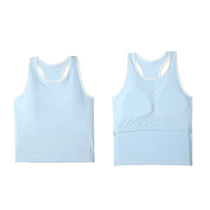 Roregal الربيع والصيف سترة رياضية جديدة مع وسادة الصدر المضادة للصدمات اللياقة البدنية المرأة التخسيس بلا أكمام اليوغا تانك أعلى - Product Image 2