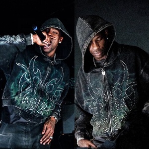Sudadera con capucha personalizada con cremallera, 100% algodón, con lavado a la piedra, serigrafía, lavado ácido, pedrería, efecto desgastado, efecto descolorido por el sol, estilo vintage y streetwear - Product Image 5