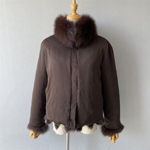 Manteau en vraie fourrure de lapin Jxwatcher, vente en gros Brésil, Casaco De Pele De Coelho, manteau réversible en vraie fourrure de renard pour femme, bouton unique, personnalisé - Product Image 5