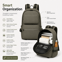 Sac à dos décontracté et étanche pour ordinateur portable, taille personnalisée en pouces, avec port USB, style anglais, multifonctionnel pour l'université, pour femmes et hommes