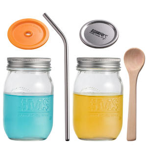 برطمانات زجاجية كبيرة سعة 16 أونصة (500 مل) صالحة للطعام، برطمانات بلاستيكية للتعليب والتجميد والحفظ والمشروبات بفتحة عادية للديكور والتغليف - Product Image 6