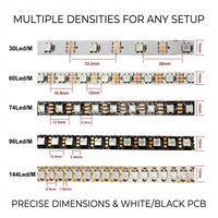 WS2815 Lampu Strip LED RGB Dapat Diprogram Pintar WS2811 WS2812b Kontrol Aplikasi Multiwarna untuk Kamar Tidur TV, Dekorasi Pesta DIY 5VUSB