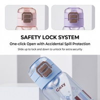 Bouteille d'eau en polycarbonate de 520 ml avec paille, double gobelet, anti-fuite, portable, pour le sport et les voyages, logo personnalisé