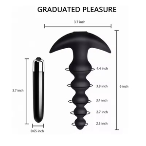 16 Mode Anal <b>Vibrator</b> with Prostate Massage Bead Silicone Butt Plug Sex Toy for Men Women Couples Anal Play Anal Stimulator - Product Image 4