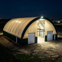 Arche de hangar en PVC translucide à lumière naturelle pour bétail, 60x120 pieds, en tissu PVC taupe, pour arène d'entraînement équestre