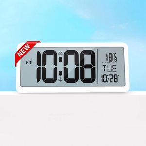 นาฬิกาปลุกดิจิตอล LCD ขนาดใหญ่ สไตล์นอร์ดิกเรียบง่ายทันสมัย นาฬิกาแขวนผนังอิเล็กทรอนิกส์สำหรับห้องนั่งเล่น ควอตซ์ แบบเดี่ยว - Product Image 5