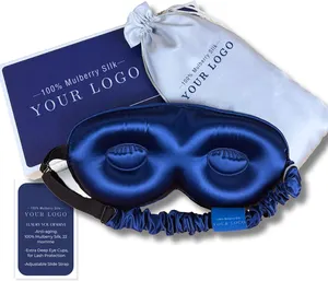 Tùy chỉnh 3D ngủ eyemask 100% tinh khiết Dâu lụa ngủ mặt nạ cho du lịch thoải mái lụa eyemask