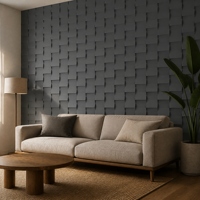 Panneau mural en pierre artificielle, panneau en PU imitation pierre, panneau ondulé 3D, relief géométrique, 1200x600 mm, pour la décoration murale intérieure et extérieure