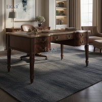 Bureau d'écriture de luxe EKAR Heritage Chancellor |   Table de direction de style anglais sculptée à la main |   EKAR FURNITURE