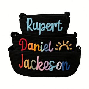Cesta de Almacenamiento de Juguetes para Bebés de Estilo Rústico Moderno con Cuerda de Algodón, para Regalo de Recién Nacido - Product Image 3