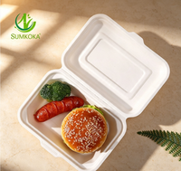 Contenants alimentaires en bagasse écologiques, résistants à la graisse et compatibles micro-ondes, boîtes à clapet en bagasse, boîtes à emporter jetables