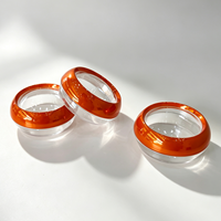 Pots cosmétiques vides Spot 50g, corps de pot transparent avec couvercle à vis électroplaqué orange, pots de rangement pour safran.