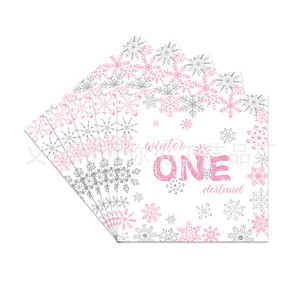 Kit de Fournitures de Fête Jetables Flocon de Neige Rose Argenté Assiettes Serviettes Gobelets Couverts pour Célébration d'Anniversaire d'Hiver - Product Image 5