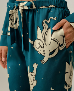 <span class=keywords><strong>Ensemble</strong></span> de pyjama en satin soyeux de haute qualité pour femmes, 2 pièces, manches longues, vêtements de nuit tendance pour femmes, prix raisonnable, vêtements personnalisés pour femmes - Product Image 4